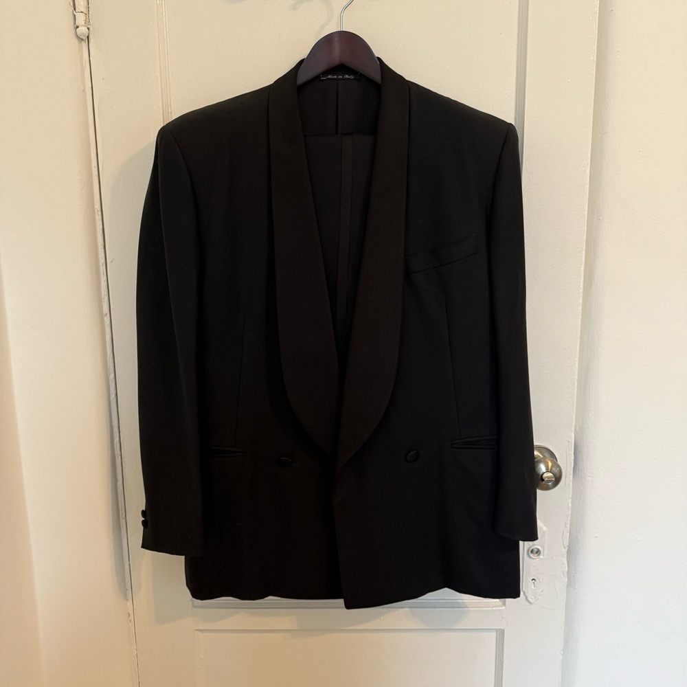Men’s Canali Black Tuxedo Shawl Collar in Black size 52R